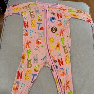 HTF Pink Alphabet Little Sleepies Zippy 3-6mo